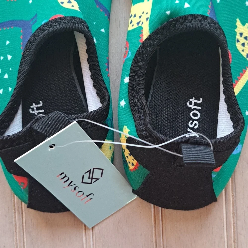 New Beach Water Shoes Quick Dry Non Slip Boys Lightweight Slip On Dinosaur. - Picture 2 of 7